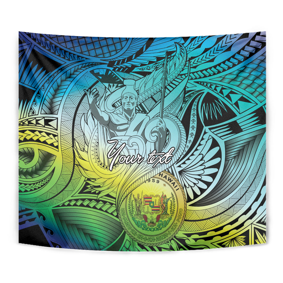 Personalised Aloha King Kamehameha Spirits Tapestry Art Special