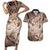 Personalised Aloha King Kamehameha Spirits Couples Matching Short Sleeve Bodycon Dress and Hawaiian Shirt Beige Special LT9 Beige - Polynesian Pride