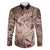 Personalised Aloha King Kamehameha Spirits Family Matching Long Sleeve Bodycon Dress and Hawaiian Shirt Beige Special LT9 Dad's Shirt - Long Sleeve Beige - Polynesian Pride