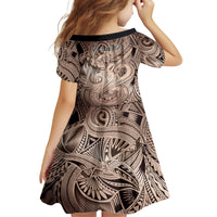 Personalised Aloha King Kamehameha Spirits Family Matching Off Shoulder Long Sleeve Dress and Hawaiian Shirt Beige Special LT9 - Polynesian Pride