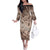 Personalised Aloha King Kamehameha Spirits Family Matching Off Shoulder Long Sleeve Dress and Hawaiian Shirt Beige Special LT9 Mom's Dress Beige - Polynesian Pride