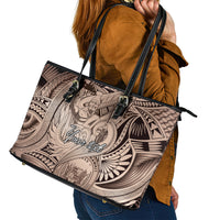 Personalised Aloha King Kamehameha Spirits Leather Tote Bag Beige Special