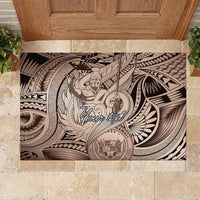 Personalised Aloha King Kamehameha Spirits Rubber Doormat Beige Special