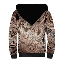 Personalised Aloha King Kamehameha Spirits Sherpa Hoodie Beige Special LT9 - Polynesian Pride