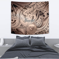 Personalised Aloha King Kamehameha Spirits Tapestry Beige Special