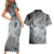 Personalised Aloha King Kamehameha Spirits Couples Matching Short Sleeve Bodycon Dress and Hawaiian Shirt Grey Special LT9 - Polynesian Pride