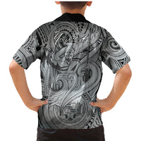 Personalised Aloha King Kamehameha Spirits Family Matching Mermaid Dress and Hawaiian Shirt Grey Special LT9 - Polynesian Pride