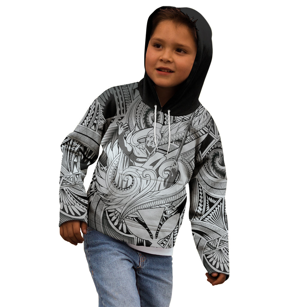 Personalised Aloha King Kamehameha Spirits Kid Hoodie Grey Special LT9 - Polynesian Pride