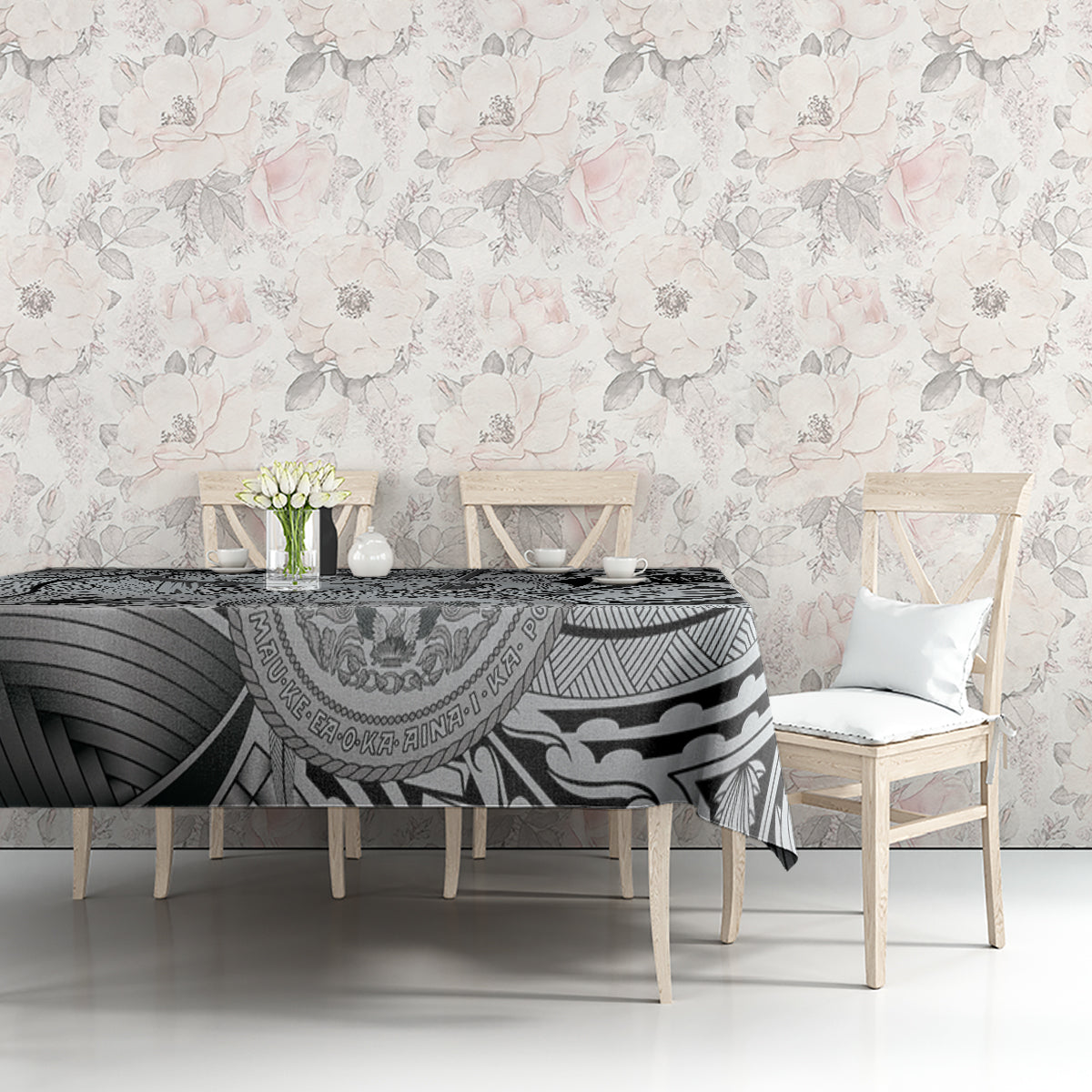 Personalised Aloha King Kamehameha Spirits Tablecloth Grey Special