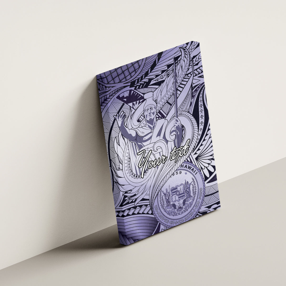 Personalised Aloha King Kamehameha Spirits Canvas Wall Art Violet Special