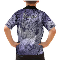 Personalised Aloha King Kamehameha Spirits Family Matching Mermaid Dress and Hawaiian Shirt Violet Special LT9 - Polynesian Pride