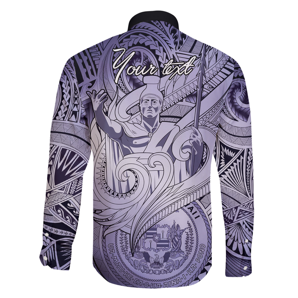 Personalised Aloha King Kamehameha Spirits Family Matching Off Shoulder Long Sleeve Dress and Hawaiian Shirt Violet Special LT9 - Polynesian Pride