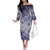 Personalised Aloha King Kamehameha Spirits Family Matching Off Shoulder Long Sleeve Dress and Hawaiian Shirt Violet Special LT9 Mom's Dress Violet - Polynesian Pride