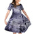 Personalised Aloha King Kamehameha Spirits Family Matching Off Shoulder Short Dress and Hawaiian Shirt Violet Special LT9 Daughter's Dress Violet - Polynesian Pride