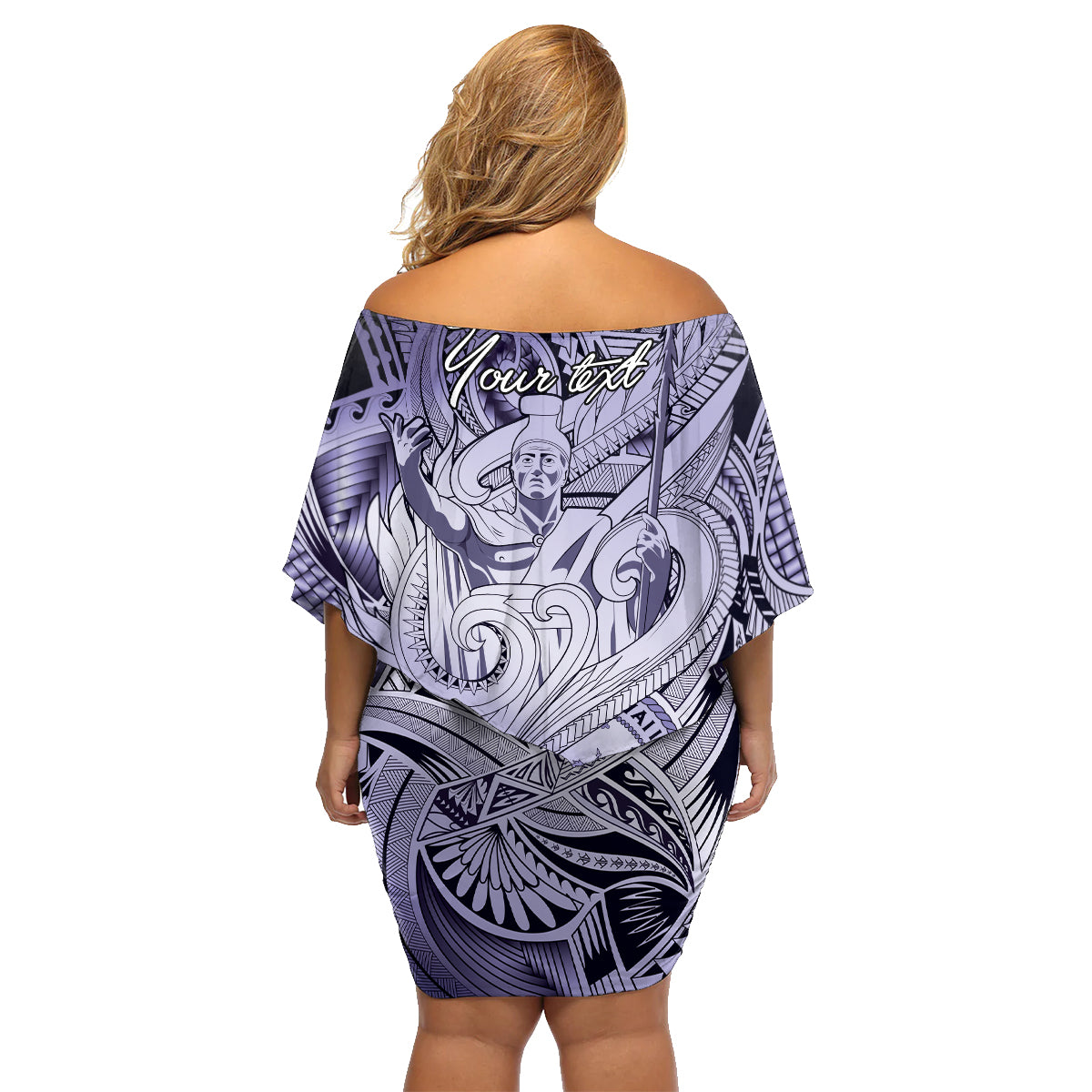 Personalised Aloha King Kamehameha Spirits Family Matching Off Shoulder Short Dress and Hawaiian Shirt Violet Special LT9 - Polynesian Pride