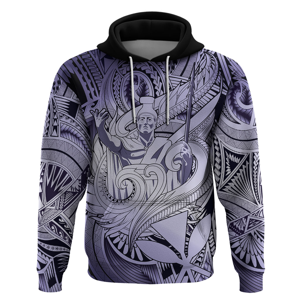 Personalised Aloha King Kamehameha Spirits Hoodie Violet Special LT9 Pullover Hoodie Violet - Polynesian Pride