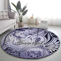Personalised Aloha King Kamehameha Spirits Round Carpet Violet Special