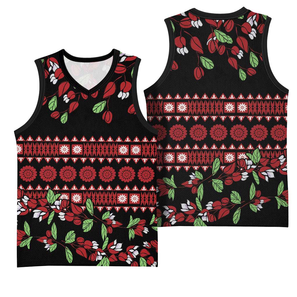 Fiji Masi Bula Tagimoucia Flowers Basketball Jersey - Polynesian Pride