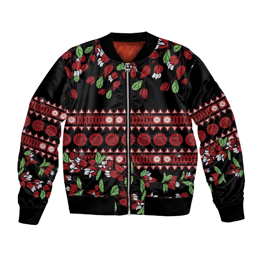 Fiji Masi Bula Tagimoucia Flowers Bomber Jacket