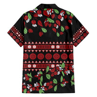 Fiji Masi Bula Tagimoucia Flowers Family Matching Off The Shoulder Long Sleeve Dress and Hawaiian Shirt
