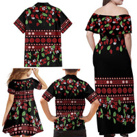 Fiji Masi Bula Tagimoucia Flowers Family Matching Off Shoulder Maxi Dress and Hawaiian Shirt