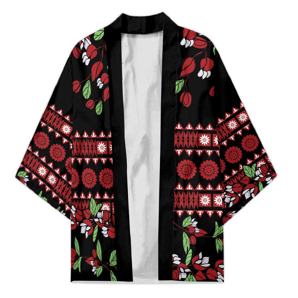 Fiji Masi Bula Tagimoucia Flowers Kimono - Polynesian Pride