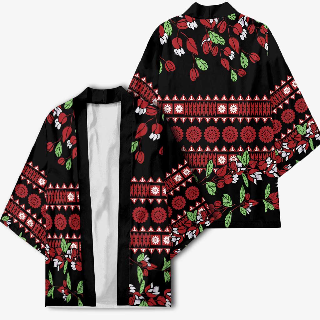 Fiji Masi Bula Tagimoucia Flowers Kimono - Polynesian Pride