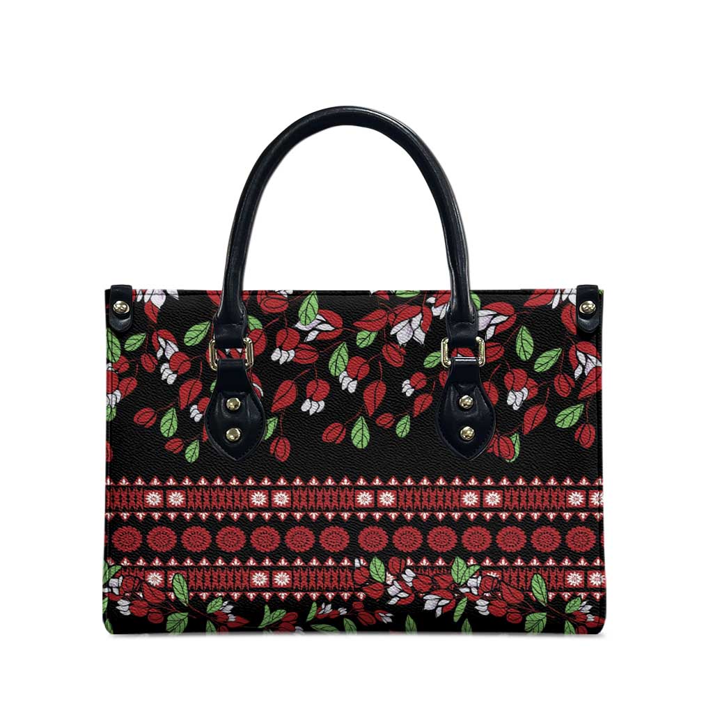 Fiji Masi Bula Tagimoucia Flowers Leather Bag - Polynesian Pride