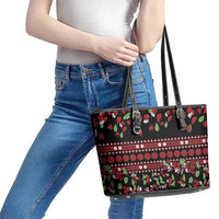 Fiji Masi Bula Tagimoucia Flowers Leather Tote Bag