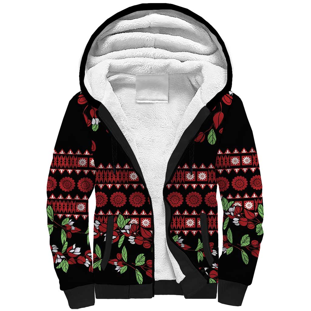 Fiji Masi Bula Tagimoucia Flowers Sherpa Hoodie