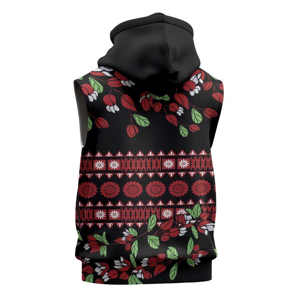 Fiji Masi Bula Tagimoucia Flowers Sleeveless Zip Hoodie - Polynesian Pride