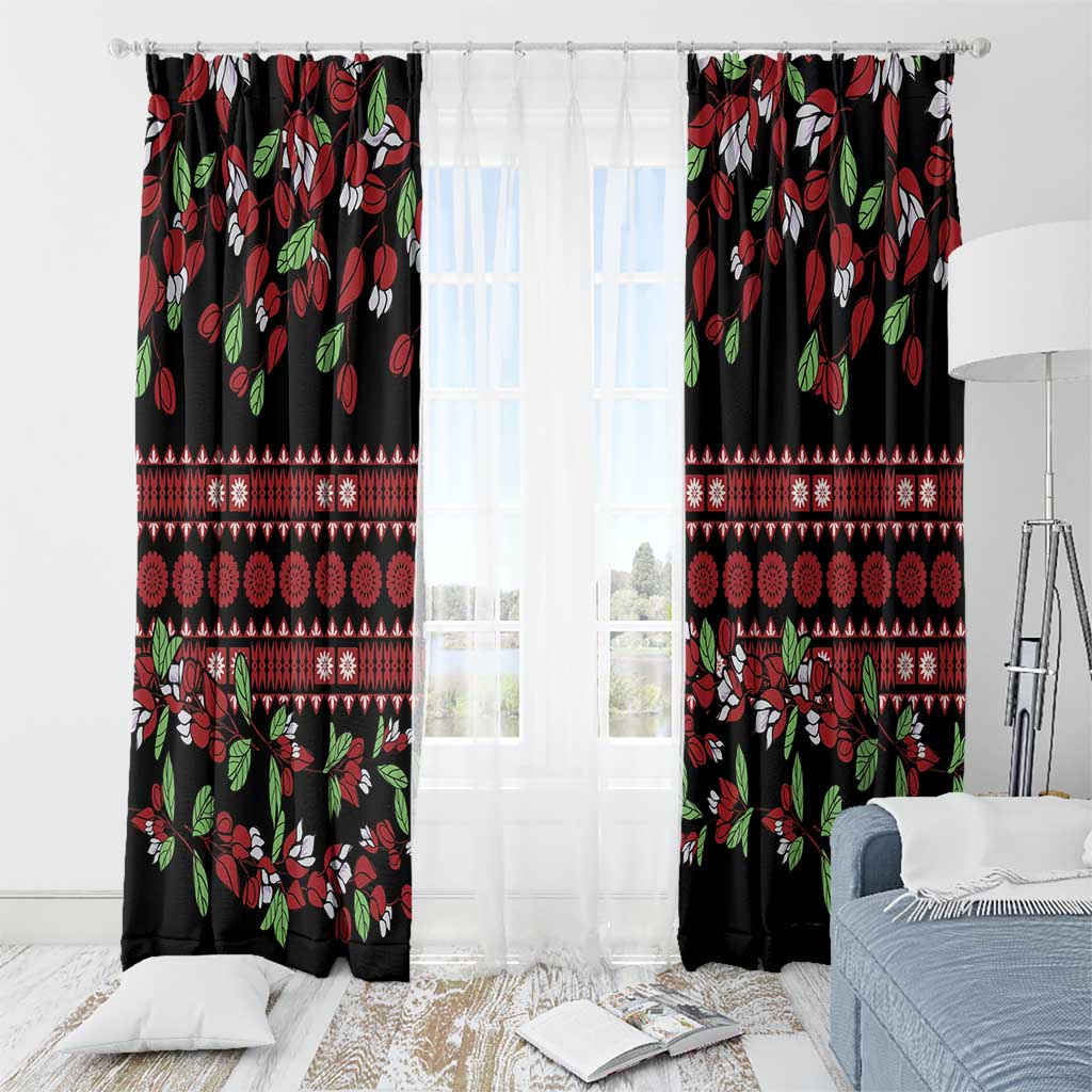 Fiji Masi Bula Tagimoucia Flowers Window Curtain