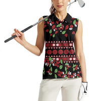 Fiji Masi Bula Tagimoucia Flowers Women Sleeveless Polo Shirt