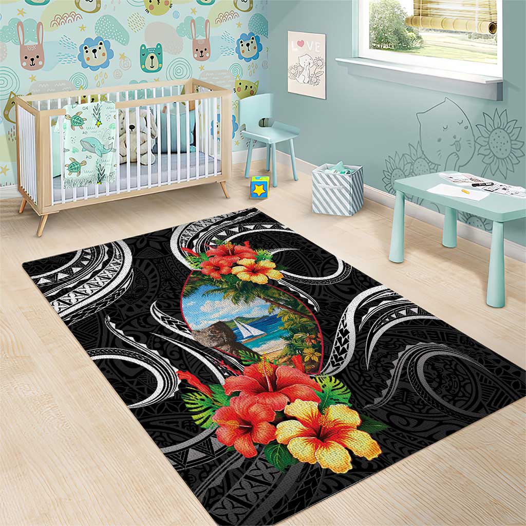 Hafa Adai Guam Area Rug Guahan Seal Chamorro Stones Tribal