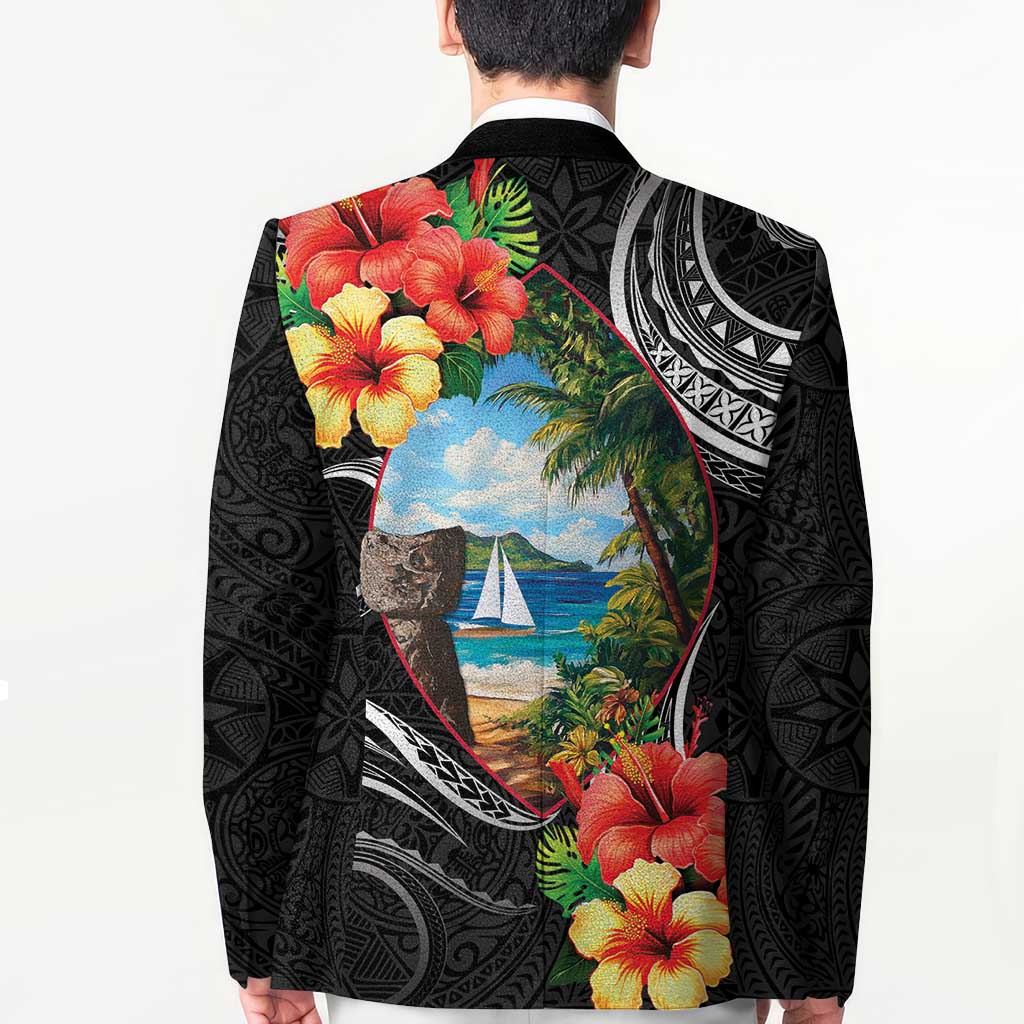 Hafa Adai Guam Blazer Guahan Seal Chamorro Stones Tribal - Polynesian Pride