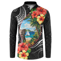 Hafa Adai Guam Button Sweatshirt Guahan Seal Chamorro Stones Tribal