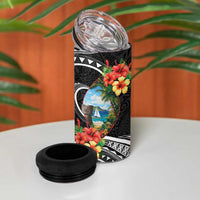 Hafa Adai Guam 4 in 1 Can Cooler Tumbler Guahan Seal Chamorro Stones Tribal