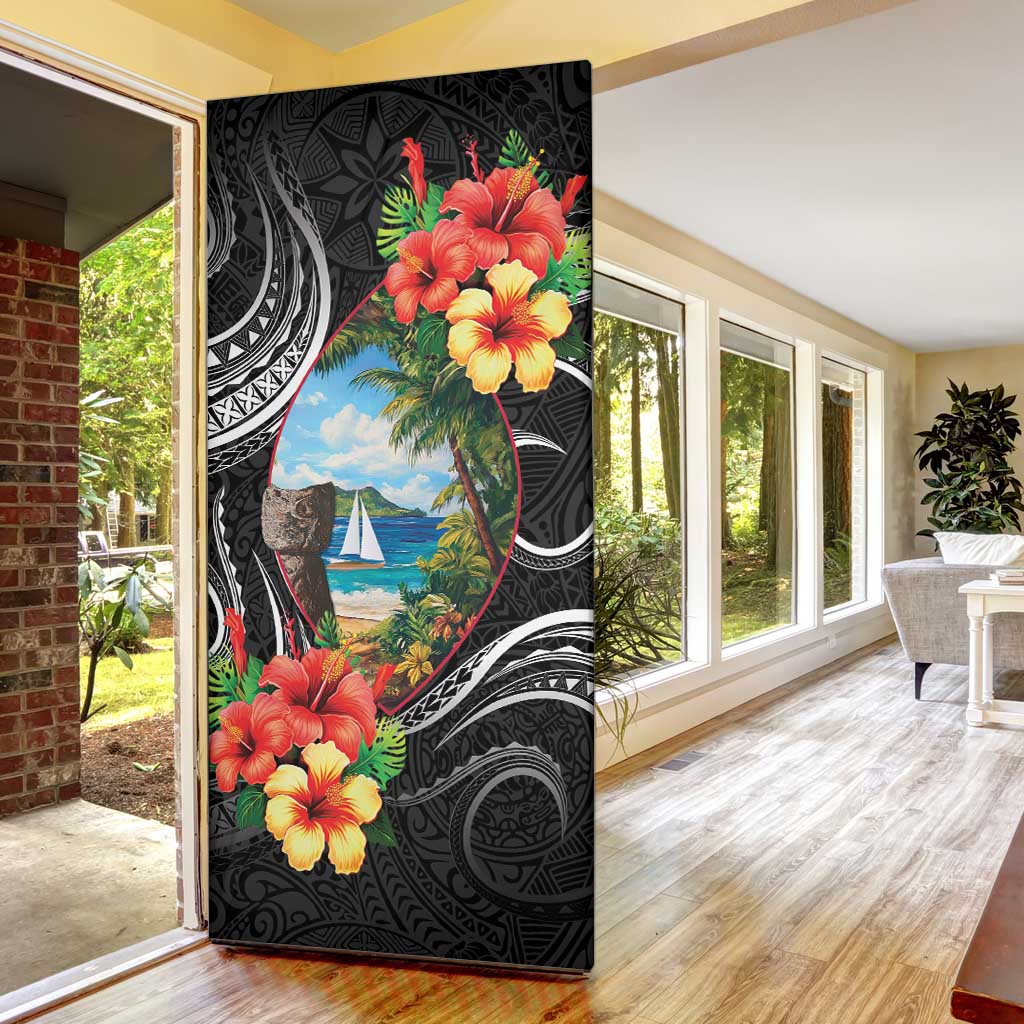 Hafa Adai Guam Door Cover Guahan Seal Chamorro Stones Tribal - Polynesian Pride