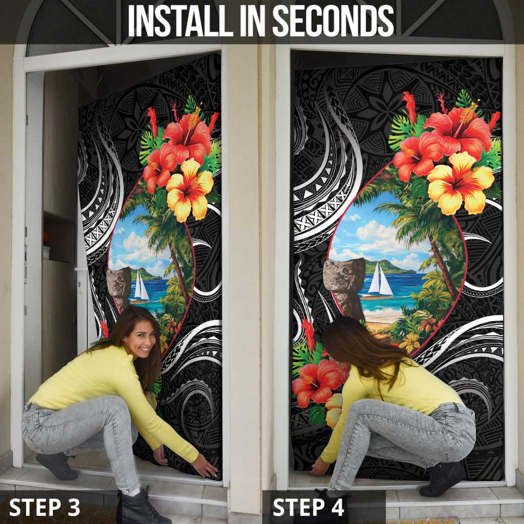 Hafa Adai Guam Door Cover Guahan Seal Chamorro Stones Tribal - Polynesian Pride