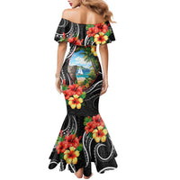 Hafa Adai Guam Family Matching Mermaid Dress and Hawaiian Shirt Guahan Seal Chamorro Stones Tribal LT9 - Polynesian Pride