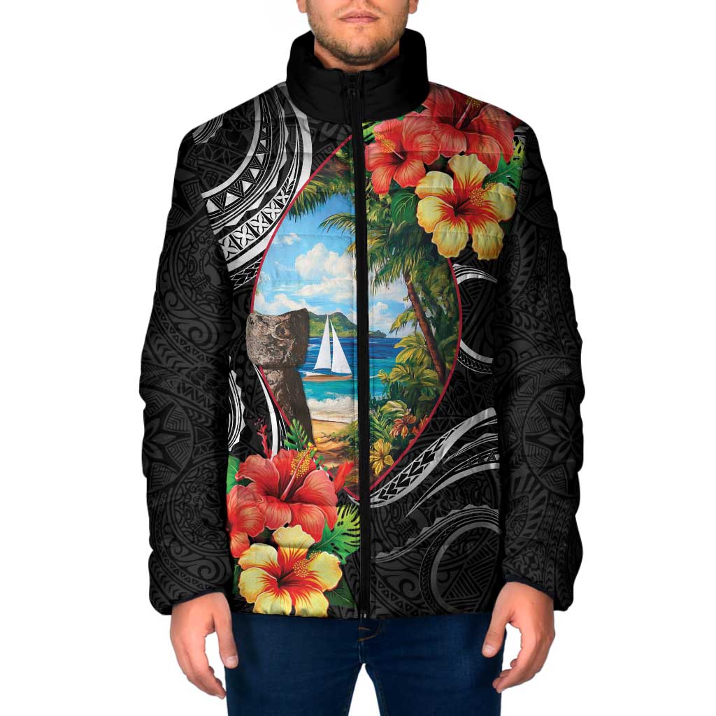 Hafa Adai Guam Padded Jacket Guahan Seal Chamorro Stones Tribal - Polynesian Pride