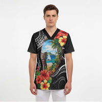 Hafa Adai Guam Scrub Top Guahan Seal Chamorro Stones Tribal - Polynesian Pride