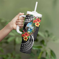 Hafa Adai Guam Tumbler With Handle Guahan Seal Chamorro Stones Tribal