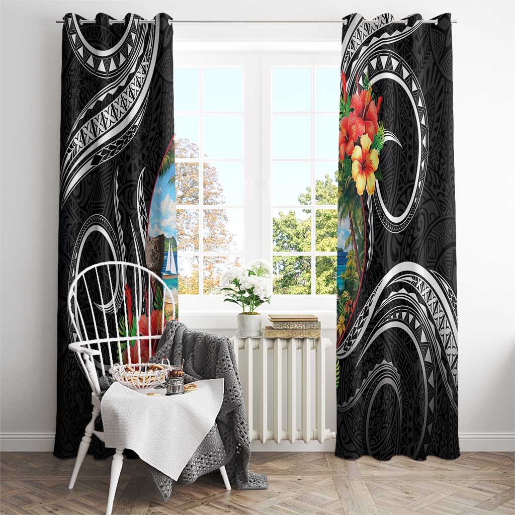 Hafa Adai Guam Window Curtain Guahan Seal Chamorro Stones Tribal