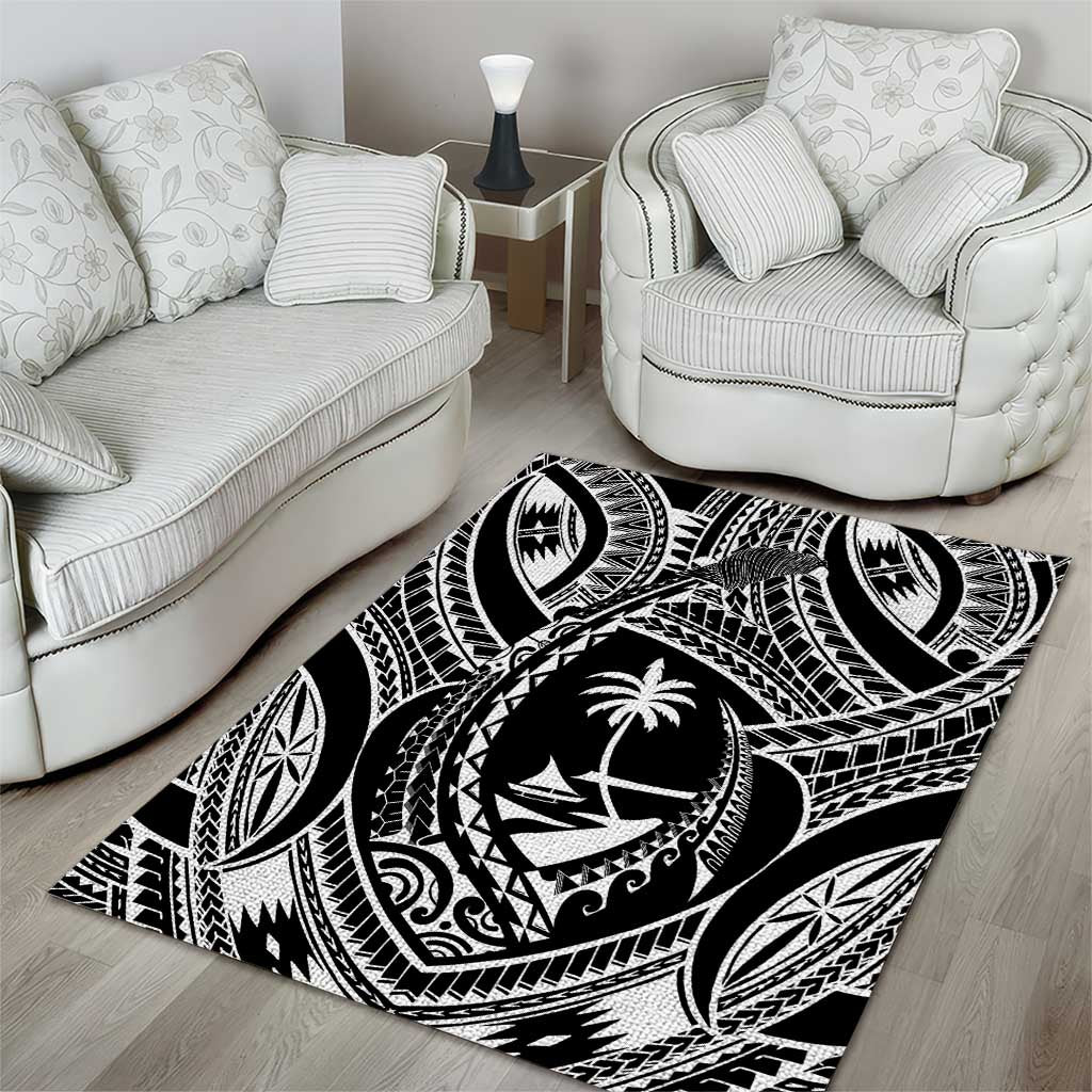 Hafa Adai Guam Inspired Tattoo Area Rug