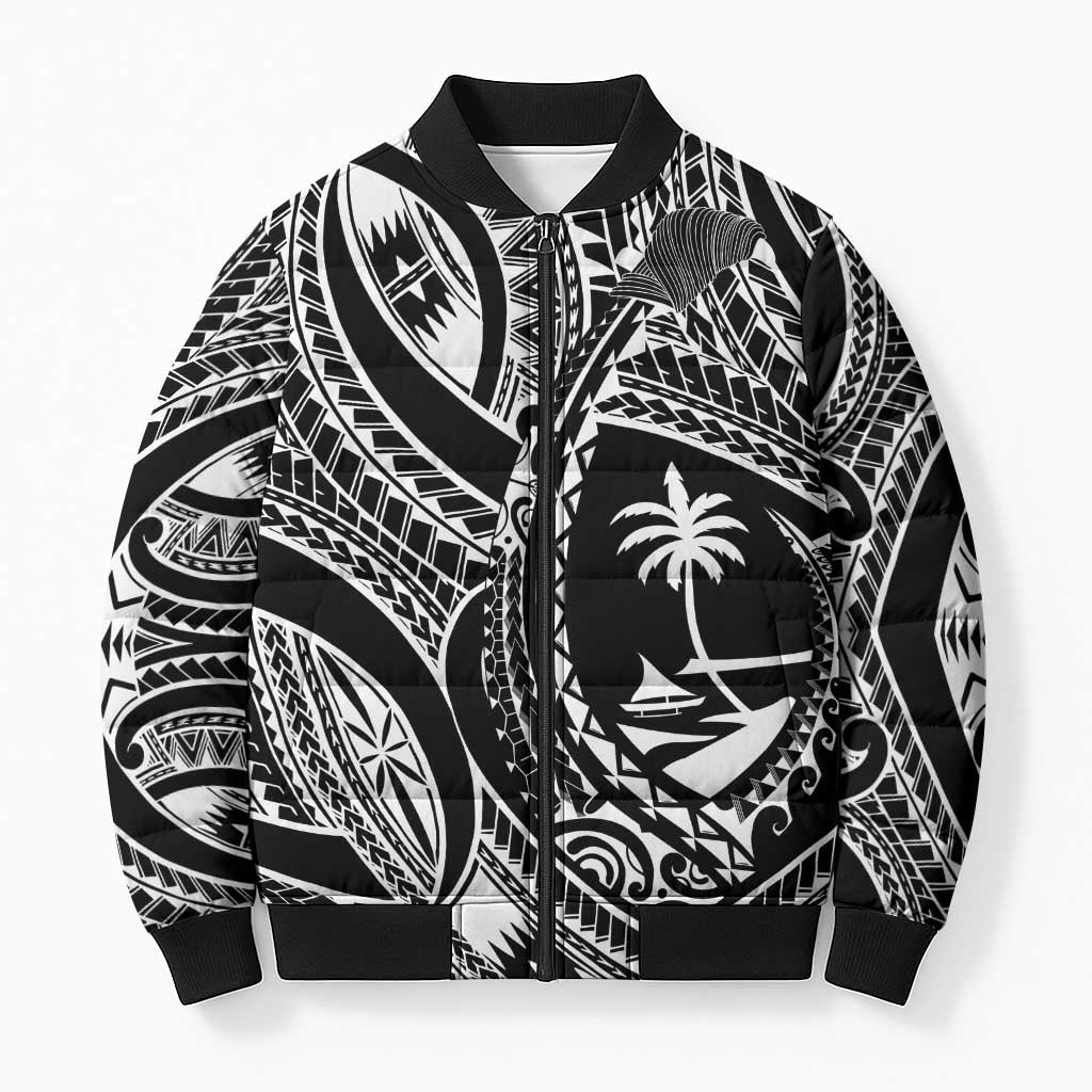 Hafa Adai Guam Inspired Tattoo Bomber Puffer Jacket - Polynesian Pride