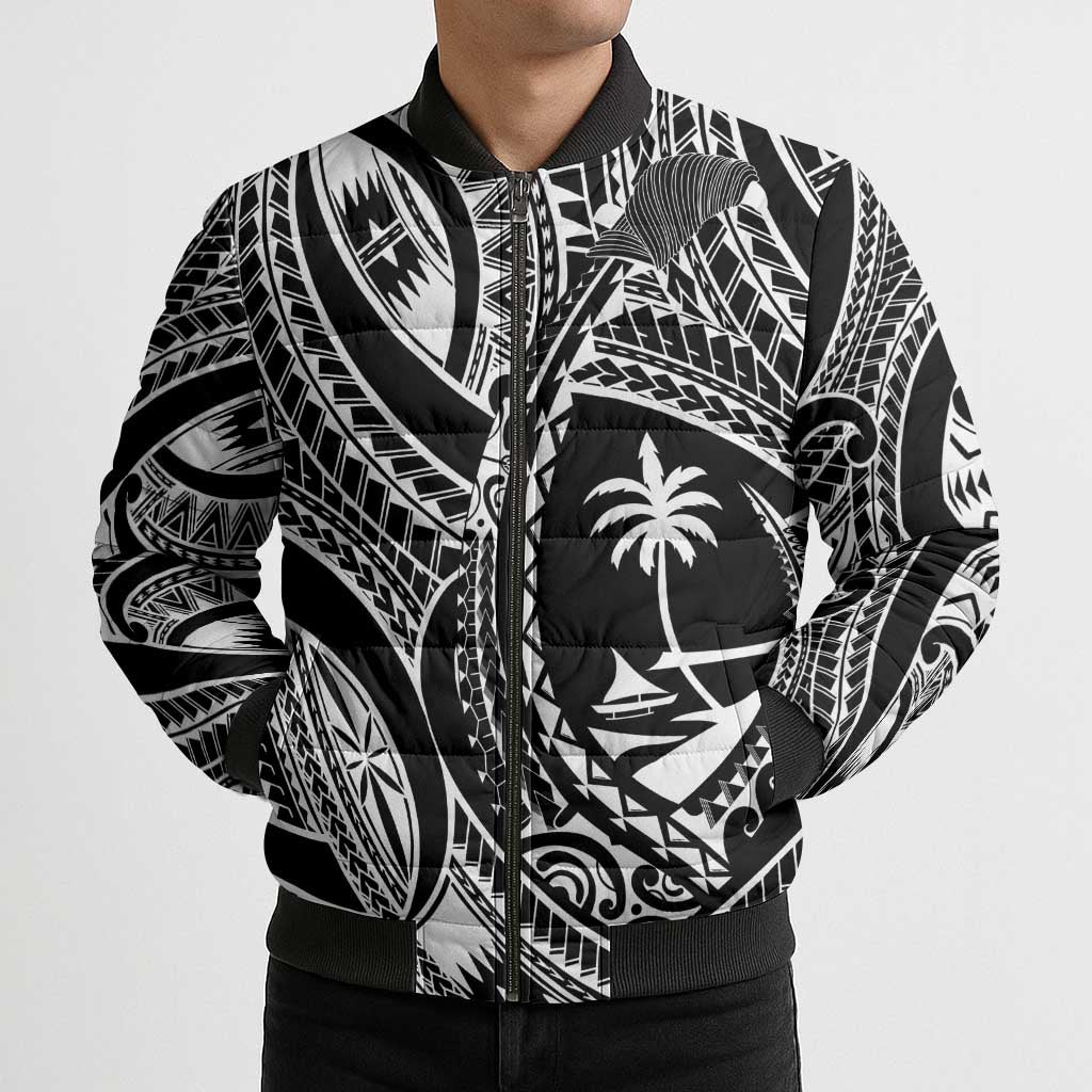Hafa Adai Guam Inspired Tattoo Bomber Puffer Jacket - Polynesian Pride