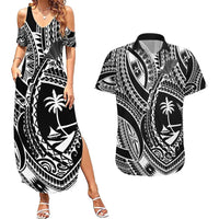 Hafa Adai Guam Inspired Tattoo Couples Matching Summer Maxi Dress and Hawaiian Shirt