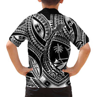 Hafa Adai Guam Inspired Tattoo Family Matching Long Sleeve Bodycon Dress and Hawaiian Shirt LT9 - Polynesian Pride
