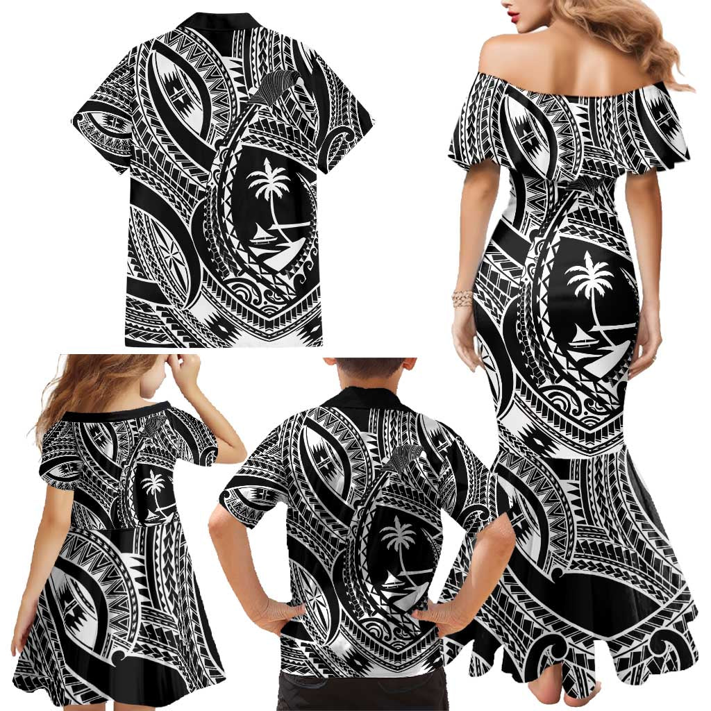Hafa Adai Guam Inspired Tattoo Family Matching Mermaid Dress and Hawaiian Shirt LT9 - Polynesian Pride